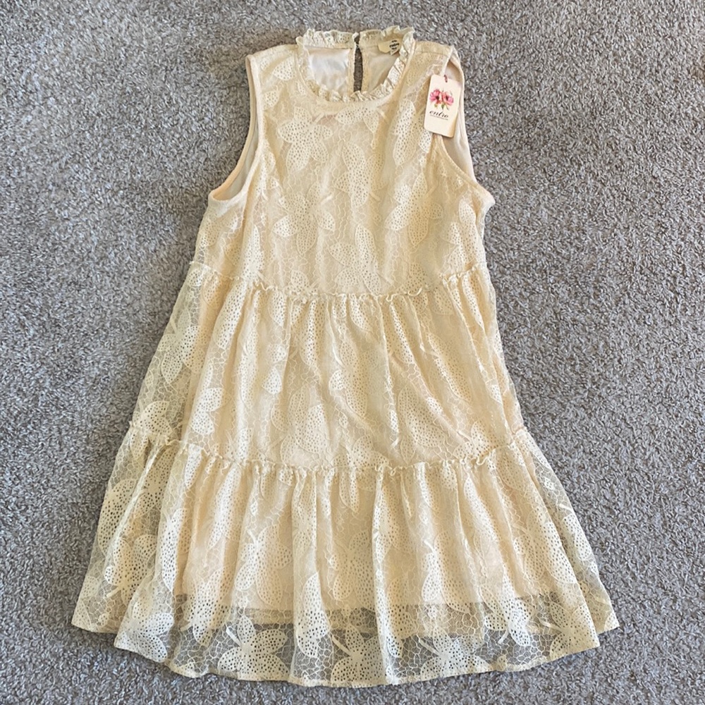 Lace Sleeveless Tiered Dress